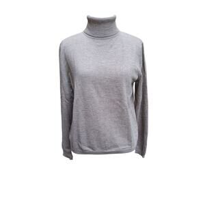 Pendleton Petite Tan Merino Wool Sweater Turtleneck Classic Office Size M